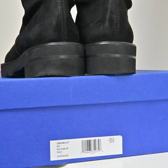 Stuart Weitzman Lowland Lift Jocey Over-the-Knee Suede Tall Black Boot US10 UK8 - Picture 10 of 16